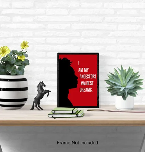 Vista 5 de Decoración de pared negra motivacional – Arte afroamericano – Arte de pared con citas inspiradoras para dormitorio de niños, habitación