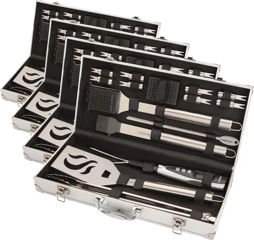 Vista 10 de Cuisinart Juego de Herramientas de Parrilla Deluxe, Juego de Parrilla de 20 Piezas, Accesorios para Barbacoa con Estuche de Aluminio, Accesorios