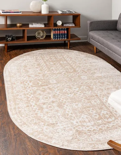 Vista 16 de Unique Loom Oxford Collection - Alfombra rectangular de 2 x 3 pies 1 pulgada, color beige y marfil