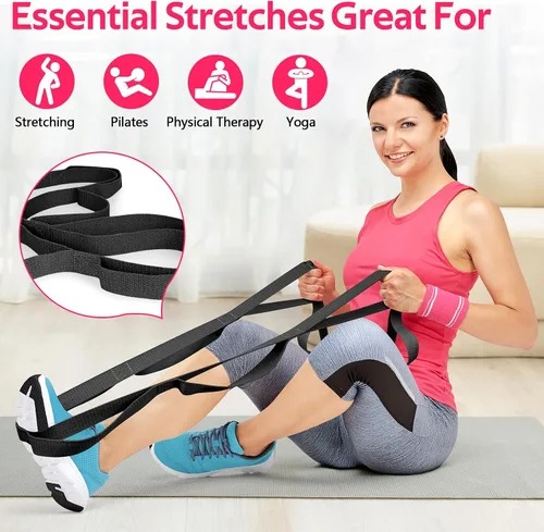 Vista 5 de WALITO Kit de Pilates para el Hogar para Mujeres, Juego de Anillo de Pilates con Círculo Mágico, Bandas de Resistencia, Bandas de Ejercicio Figura