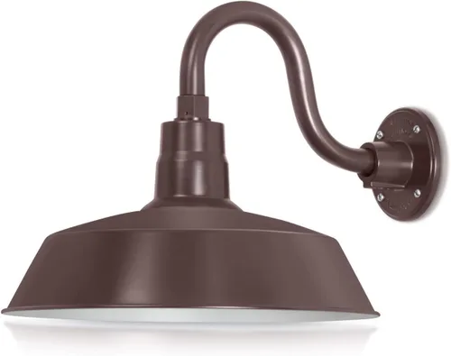 Vista 24 de 14 pulgadas. RLM Warehouse - Pantalla con brazo de cuello de cisne y bombilla Led A19 5000K de 9W