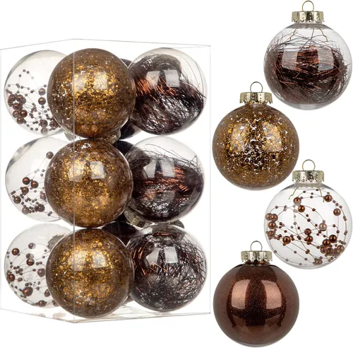 Vista 21 de Briful Bolas de Navidad de plástico transparente inastillables de 3.150 in/3.15 pulgadas, juego de bolas de Navidad decorativas transparentes