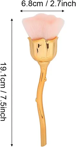 Vista 6 de Cepillos de arte de uñas, cepillo de arte de uñas Rose ShapeHandle, material de fibra, multifuncional, cómodo de usar, cepillo de limpieza de polvo