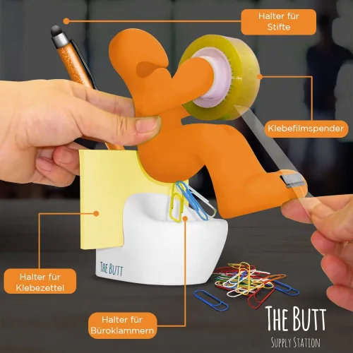 Vista 6 de Dispensador de cinta de suministros de oficina "The Butt", bonito y divertido accesorio de escritorio para oficina, hogar o escuela, el escritorio