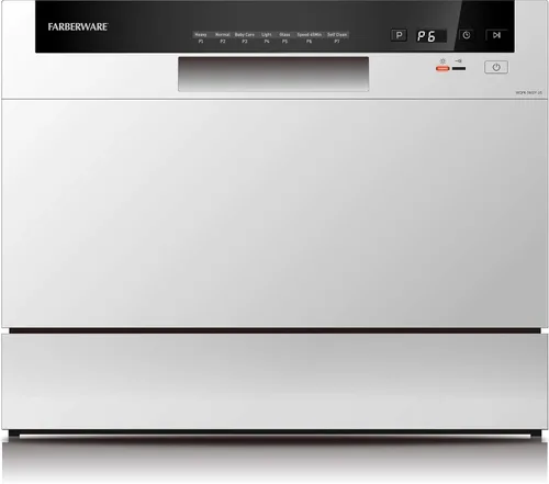 Vista 8 de Farberware Lavavajillas Compacto para 6 Cubiertos - Mini Lavavajillas Portátil de Encimera con 7 Programas de Lavado - Perfecto para Espacios