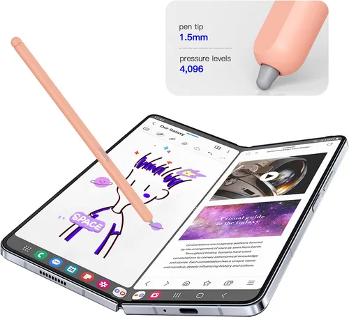 Vista 5 de Z Fold 5 S Pen compatible con Samsung Galaxy Z Fold5 Slim Pen, nuevo bolígrafo compacto S, punta delgada de 0.059 in, 4096 niveles de presión