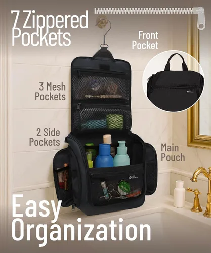 Vista 3 de D&D Bolsa colgante para artículos e aseo personal, organizador de viaje de diseñador para maquillaje y artículos de aseo, para hombres y mujeres