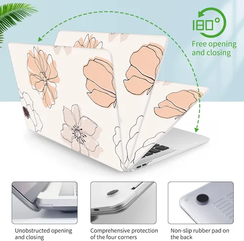 Vista 6 de Funda protectora de plástico rígida de plástico con funda para teclado compatible con MacBook Air de 13 pulgadas 2020, 2019, 2018, A2179, M1, A2337