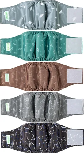 Vista 14 de wegreeco Pañales para perros pequeños machos, bandas reutilizables para el vientre para perros machos, pañales lavables para cachorros machos