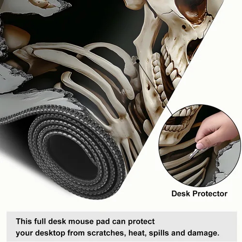 Vista 4 de Alfombrilla de mouse extragrande para juegos con base de goma antideslizante, impermeable para teclado, mouse y oficina, perfecta para jugadores