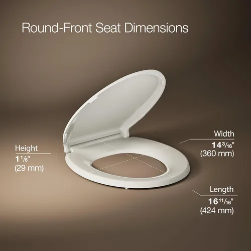 Vista 3 de KOHLER 4639-RL-47 Cachet ReadyLatch Round Toilet Seat Soft Close, Almond Almendra