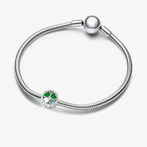 Vista 4 de Abalorio de trébol de cuatro hojas de la suerte para pulsera Pandora Charm