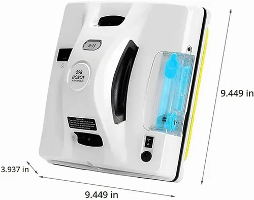 Vista 5 de HOBOT -298 Robot automático de limpieza de ventanas con rociador de agua ultrasónico, limpieza inteligente, plan de ruta inteligente AI, tanque