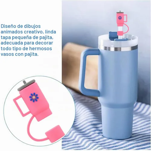 Vista 6 de Stanley Cup - Cubrepopote de silicona, compatible con vasos de 30 y 40 onzas, tapas de punta de popote (10 unidades)