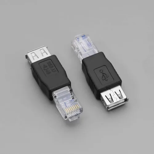 Vista 5 de Paquete de 4 adaptadores Ethernet a USB - USB 2.0 hembra a conector Ethernet RJ45 - Negro