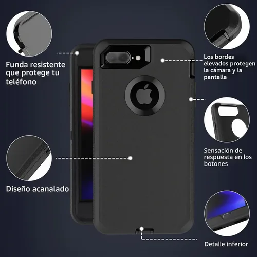 Vista 6 de Co-Goldguard Funda para iPhone 8 Plus Funda para iPhone 7 Plus con Protector de Pantalla [A Prueba de Golpes] [A Prueba de Caídas]