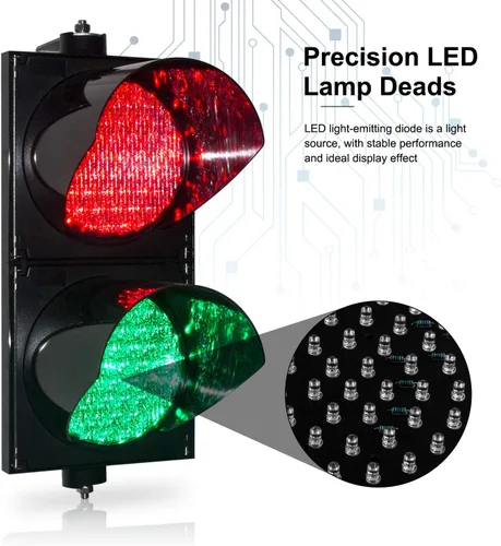 Vista 3 de BBMi DC9-36V 200mm (8inch) Señal de tráfico de Stop & Go rojo/verde, IP65 impermeable industrial advertencia LED luz de parada