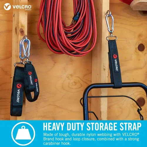 Vista 5 de VELCRO Brand VEL-30196-USA - Correa fácil de colgar con clip de mosquetón para fijar botellas de agua y accesorios a bicicletas, bolsas y más. Negro