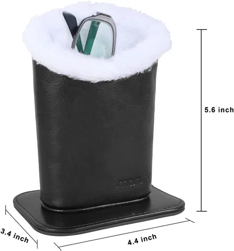 Vista 5 de MOSISO Soporte para gafas, funda de piel sintética con forro de felpa con base magnética