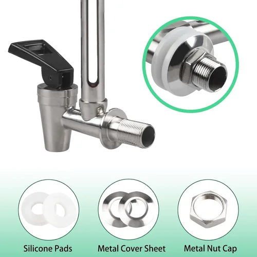 Vista 4 de Espiga de vidrio de 7 pulgadas con visión clara, nivel de agua, acero inoxidable, para Berkey Big, sistema de filtro de agua alimentado por gravedad