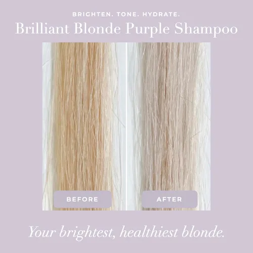 Vista 5 de Goldie Locks Brilliant Blonde Purple Shampoo - Ilumina y tonifica el cabello rubio, gris y aclarado, neutraliza el latón, sin sulfatos, seguro