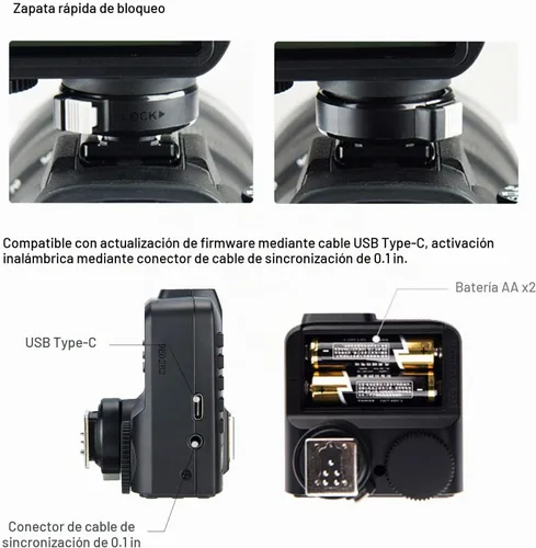 Vista 4 de Godox Disparador de flash inalámbrico X2T-C TTL para Canon EOS 6DII 5DIII