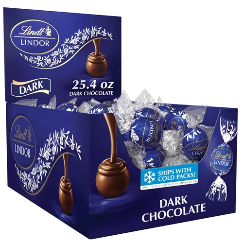 Vista 68 de Lindt Lindor - Trufas de chocolate extra oscuro 60 %, caramelo de chocolate negro con centro de trufa suave y derretida, ideal para regalar, 5.1