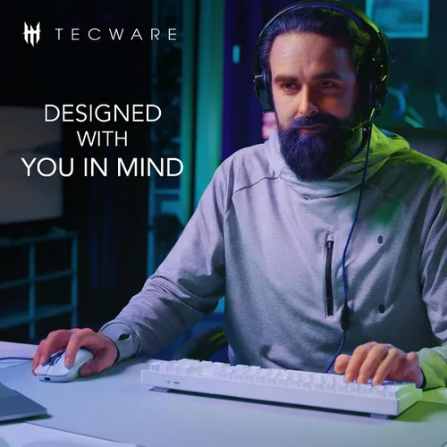 Vista 8 de TECWARE Spectre Teclado mecánico para juegos 96% RGB Pantalla LCD personalizable Inalámbrico de tres modos con perilla Montaje en junta