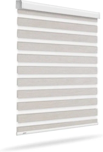 Vista 2 de Persianas Zebra/Persianas Enrollables motorizadas con control remoto (persianas de ventana) con batería recargable. Compatible con hogar