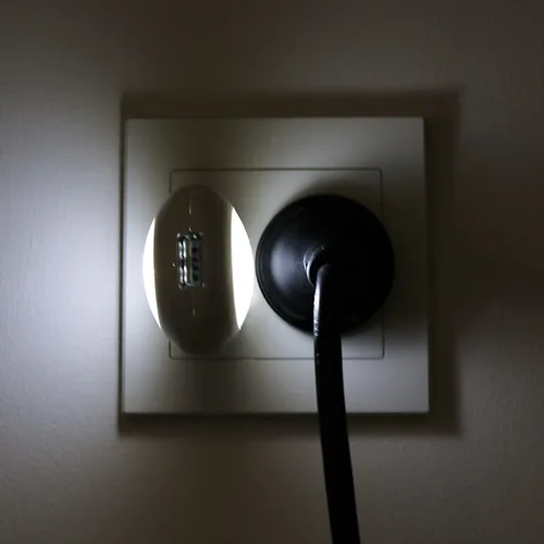 Vista 5 de Paquete de 2 luces LED de 0.7W para viajar, luz nocturna con cargador de pared USB, 0.70watts