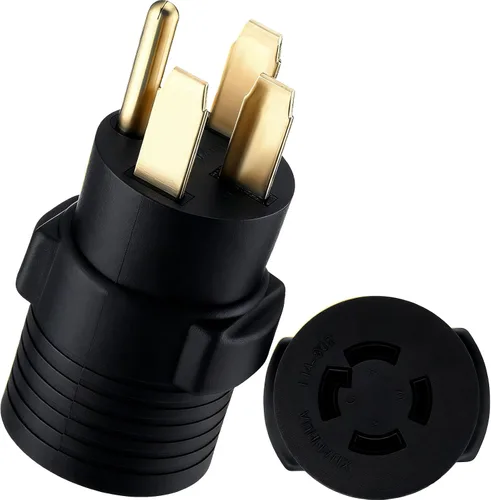 Vista 16 de Kanayu NEMA TT-30P a L14-30R Adaptador de interruptor de transferencia de Amarillo