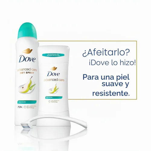 Vista 5 de Dove Advanced Care Antitranspirant Stick Rejuvenate Pear 4PK 2.6 oz Cuidado avanzado de 72 horas de protección contra el sudor y el olor.