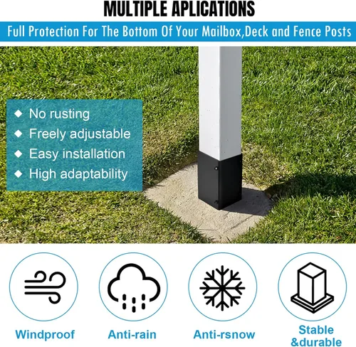 Vista 2 de Protector de poste ajustable (rango de 3.3 a 6 pulgadas), protege la cubierta, buzones de madera y vallas de daños de la lluvia y cortadora