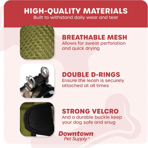 Vista 37 de Downtown Pet Supply Arnés para perro Step-in – Sin tirones, malla acolchada ajustable con ribete reflectante, correa de hebilla segura – Arnés