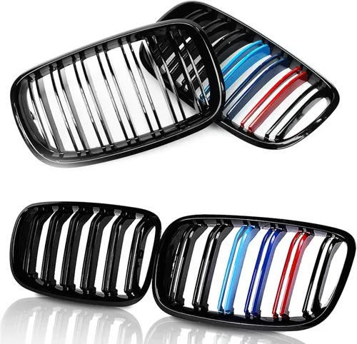 Vista 2 de X5 E70 - Rejilla de riñón de color negro brillante M para BMW X5 E70 X6 E71 2007-2014 (láminas dobles de color M)