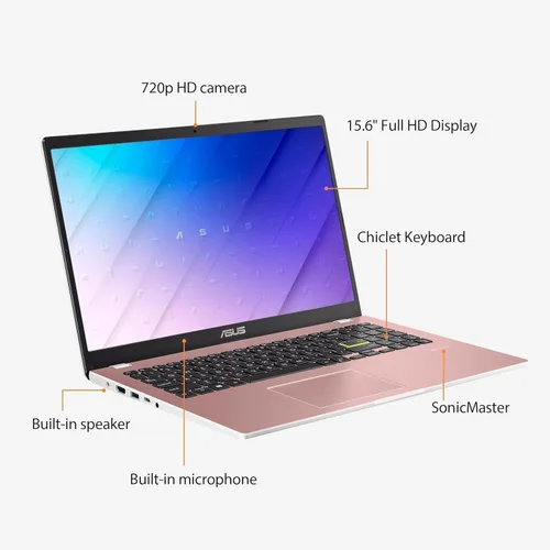 Vista 5 de ASUS Vivobook - Laptop de 15,6 pulgadas, CPU Intel N6000 de 4 núcleos, 4 GB de RAM, 128 GB eMMC, Microsoft Office 365 de 1 año, Windows 11 S