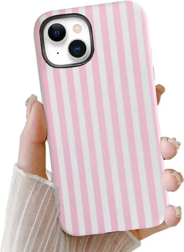 Vista 12 de Compatible con iPhone SE /8/7, diseño de patrón estético a rayas, resistente a los arañazos, funda protectora híbrida de 2 capas a prueba de golpes