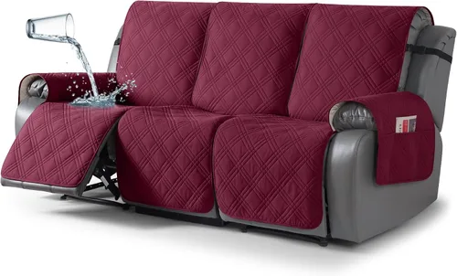 Vista 47 de TAOCOCO Fundas para Sillón de Dos Plazas Reclinable 100% Impermeables, Fundas Divididas para Loveseat Reclinable, Funda Antideslizante para Sofá