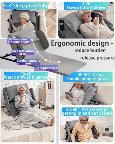 Vista 4 de Levantamiento eléctrico de la cama para levantarse – Asistente de cama para levantarse de la cama, reposo de cama ajustable ayuda a los pacientes