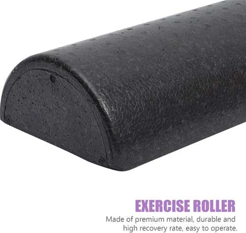 Vista 5 de STOBAZA Rodillo de yoga semicircular de alta densidad masajeador muscular negro para fitness alivio de espalda Pilates y entrenamiento de ejercicio