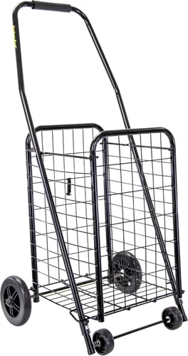 Vista 10 de dbest products - Carrito Cruiser Deluxe 2 para compras y comestibles con ruedas, cesta de lavandería plegable, carrito de utilidad compacto, ligero