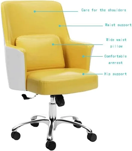 Vista 3 de LIOONS Office Desk Chairs Office Chair Height Adjustable Desk Chair Comfortable Leather Computer Chair Caster Design Computer Chair Executive Chairs