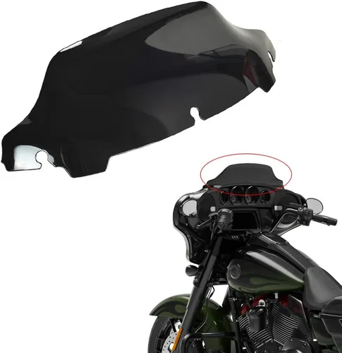 Vista 15 de Parabrisas ondulado negro de 4.5 pulgadas compatible con Harley Davidson Touring Street Glide/Electra Glide/Ultra Limited/Tri Glide FLHT FLHX FLHXS
