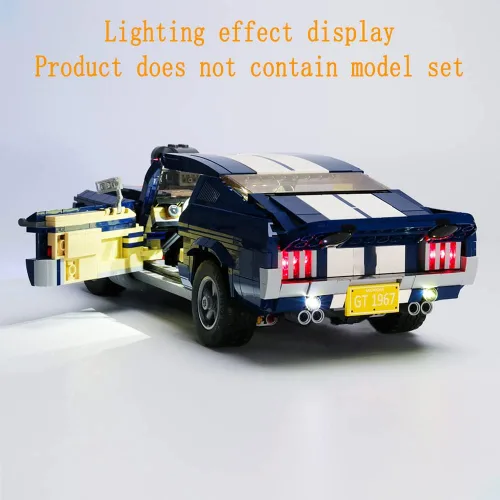Vista 7 de GEAMENT Kit de luces de bloques de versión mejorada para el modelo de construcción Creator Expert Ford Mustang, compatible con el auto Lego 10265