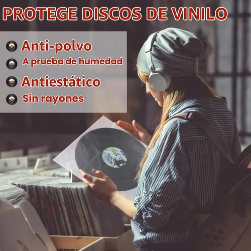 Vista 5 de Paquete de 30 fundas interiores de disco de vinilo de 12 pulgadas para almacenamiento de protección 3.2 mil de grosor, transparente para pantalla