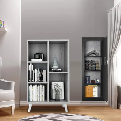 Vista 5 de Caja fuerte de seguridad biométrica oculta con huella dactilar - Caja fuerte empotrable en pared entre montantes, perfecta para hogar/oficina/hotel