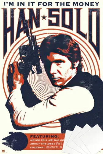 Vista 9 de Star Wars - Pop-Art Movie Poster (Han Solo - Retro Style Design) (Size: 24" x 36") (Laminated Poster)