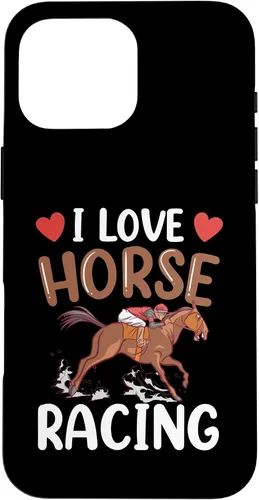 Vista 18 de Funda para iPhone 13 I Love Horse Racing Horses Race Racer