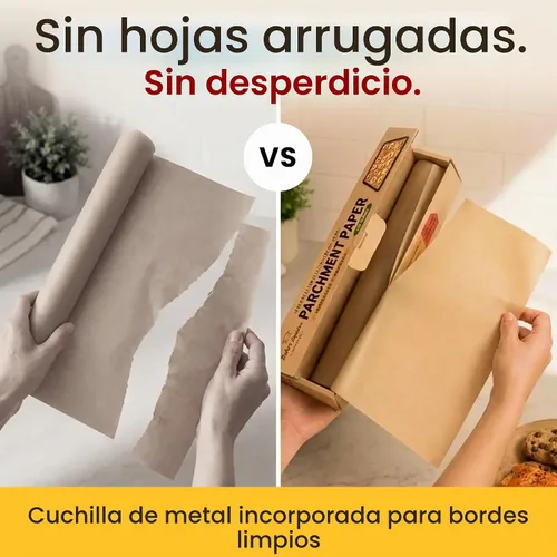 Vista 5 de Baker's Signature Rollo de papel pergamino sin blanquear con cortador, 15in