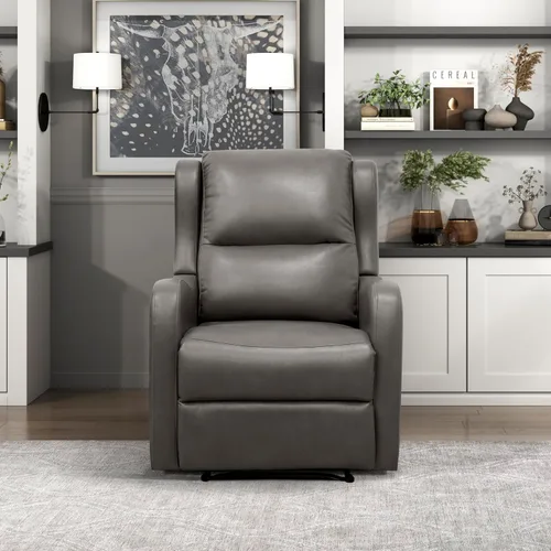 Vista 11 de Lexicon Silla reclinable manual, sillón reclinable de pared, piel sintética Negro
